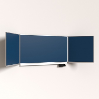 Klapp-Schiebetafel wandmontiert, Mittelfläche 200x100 cm, Stahlemaille blau Klapp-Schiebetafel wandmontiert, Mittelfläche 200x100 cm, Stahlemaille blau